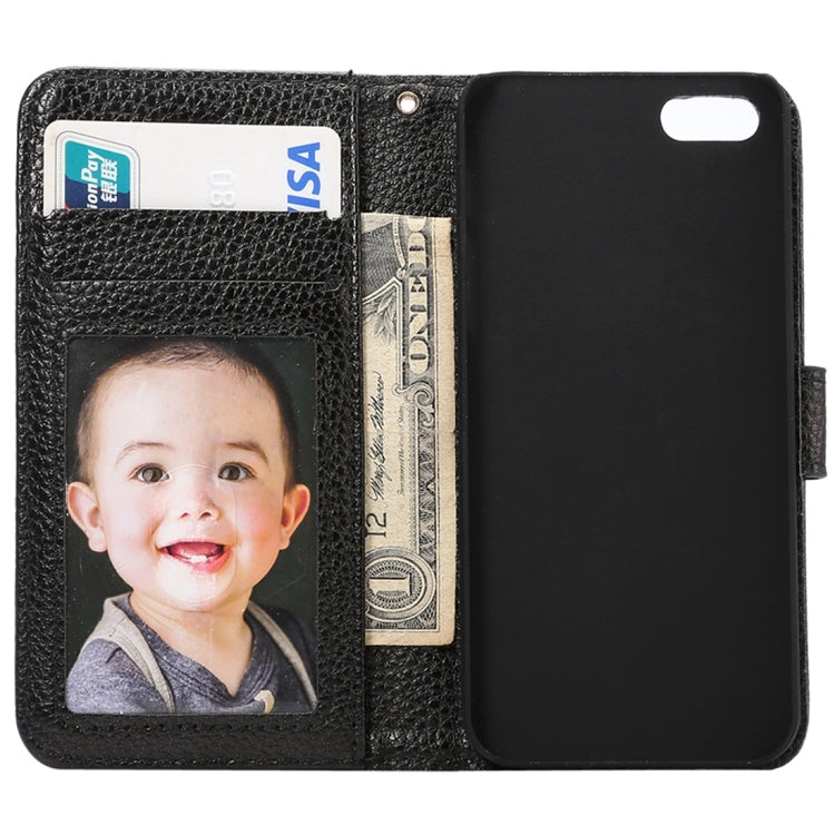 Litchi Texture Horizontal Flip Leather Case with Card Slots & Holder & Wallet & Photo Frame & Lanyard for iPhone 5 & 5s & SE & SE