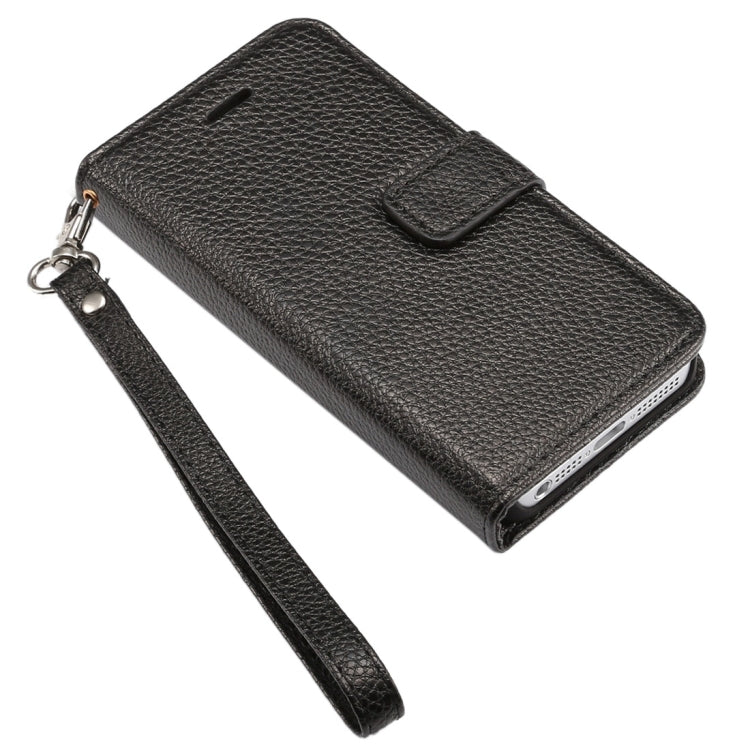 Litchi Texture Horizontal Flip Leather Case with Card Slots & Holder & Wallet & Photo Frame & Lanyard for iPhone 5 & 5s & SE & SE