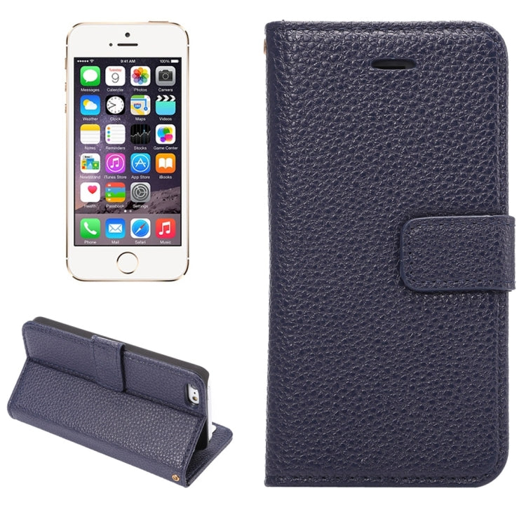 Litchi Texture Horizontal Flip Leather Case with Card Slots & Holder & Wallet & Photo Frame & Lanyard for iPhone 5 & 5s & SE & SE