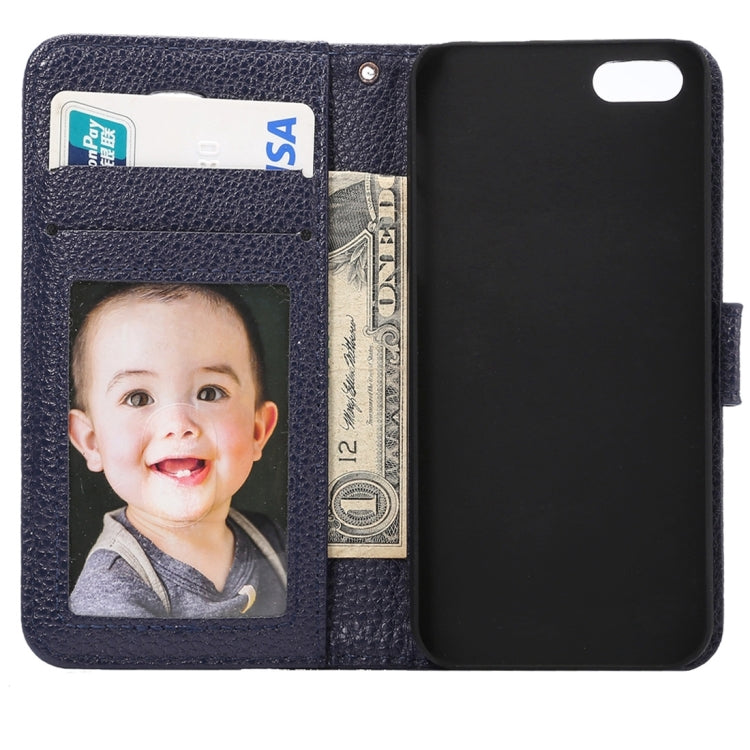 Litchi Texture Horizontal Flip Leather Case with Card Slots & Holder & Wallet & Photo Frame & Lanyard for iPhone 5 & 5s & SE & SE
