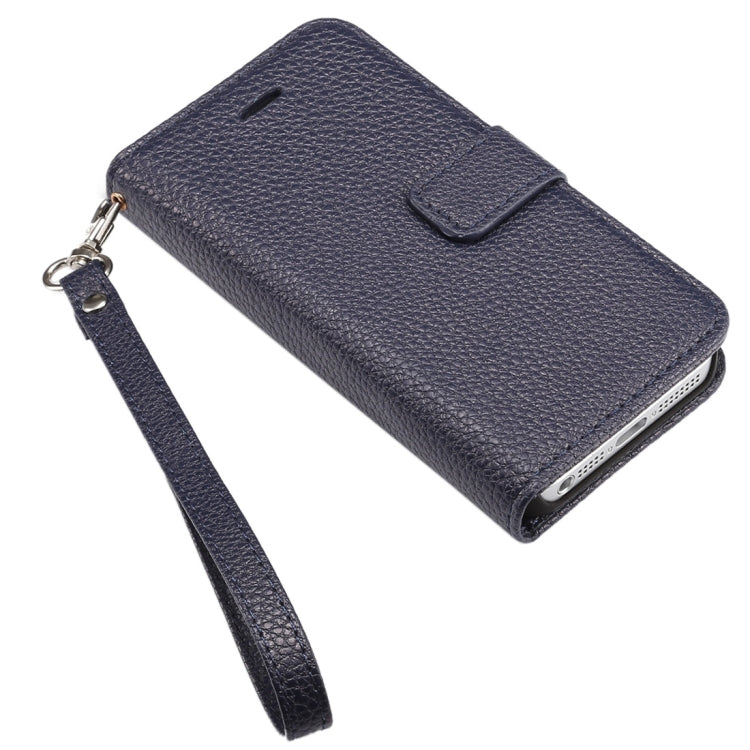 Litchi Texture Horizontal Flip Leather Case with Card Slots & Holder & Wallet & Photo Frame & Lanyard for iPhone 5 & 5s & SE & SE
