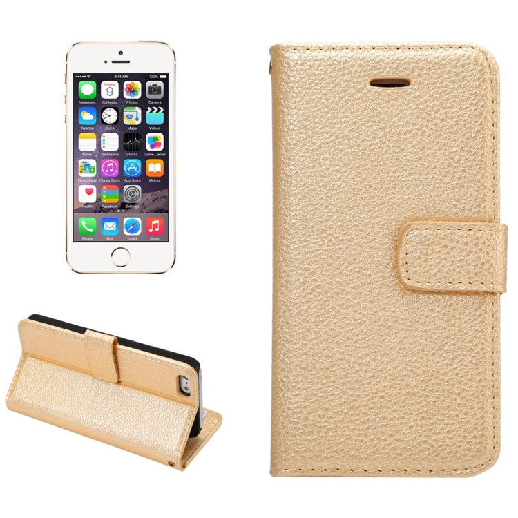 Litchi Texture Horizontal Flip Leather Case with Card Slots & Holder & Wallet & Photo Frame & Lanyard for iPhone 5 & 5s & SE & SE