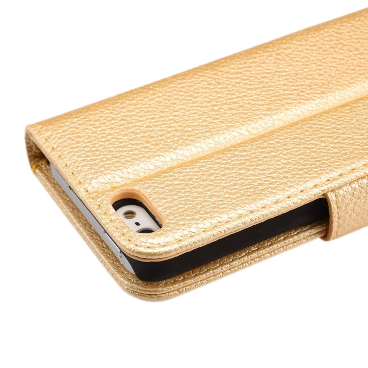 Litchi Texture Horizontal Flip Leather Case with Card Slots & Holder & Wallet & Photo Frame & Lanyard for iPhone 5 & 5s & SE & SE