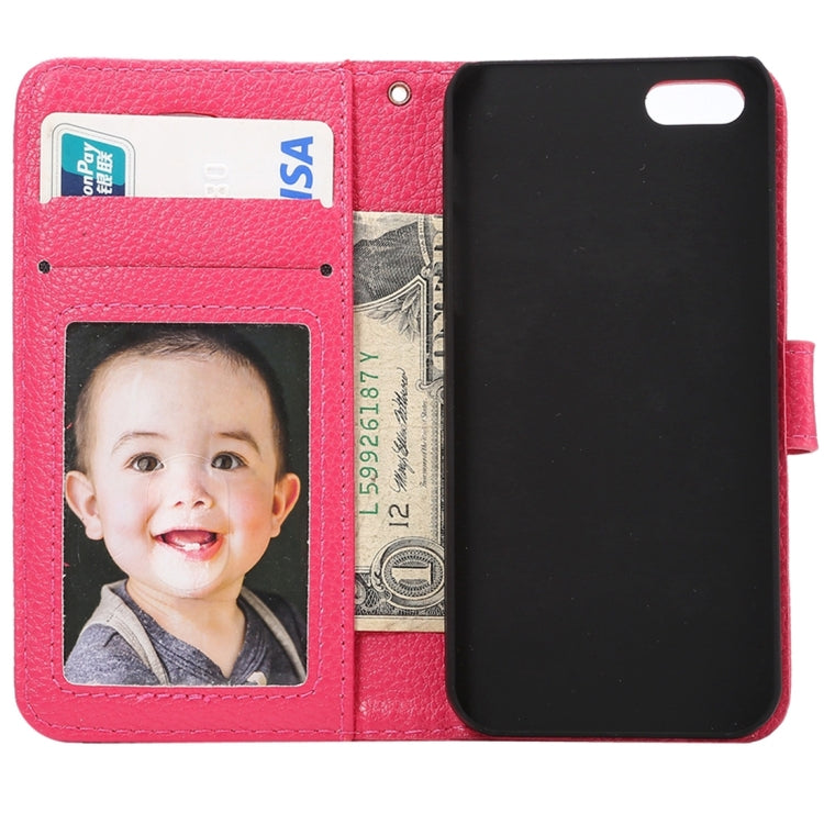 Litchi Texture Horizontal Flip Leather Case with Card Slots & Holder & Wallet & Photo Frame & Lanyard for iPhone 5 & 5s & SE & SE