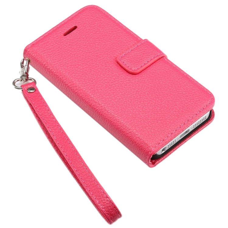 Litchi Texture Horizontal Flip Leather Case with Card Slots & Holder & Wallet & Photo Frame & Lanyard for iPhone 5 & 5s & SE & SE