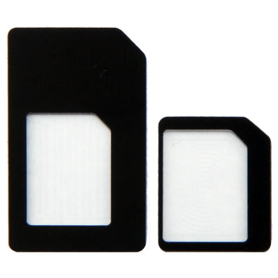 2 in 1 Nano SIM Card to Micro SIM Card Adapter + Nano SIM Card to Standard Sim Card Adapter for iPhone 5,iPhone 4/4S,3GS/3G,iPad 3G/iPad 2 3G/New iPad(Black)