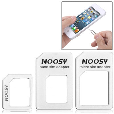4 in 1 (Nano SIM to Micro SIM Card+ Micro SIM to Standard Card + Nano SIM to Standard Card + Sim Card Tray Holder Eject Pin Key Tool) Adapter Kit for iPhone 5 / iPhone 4 & 4S