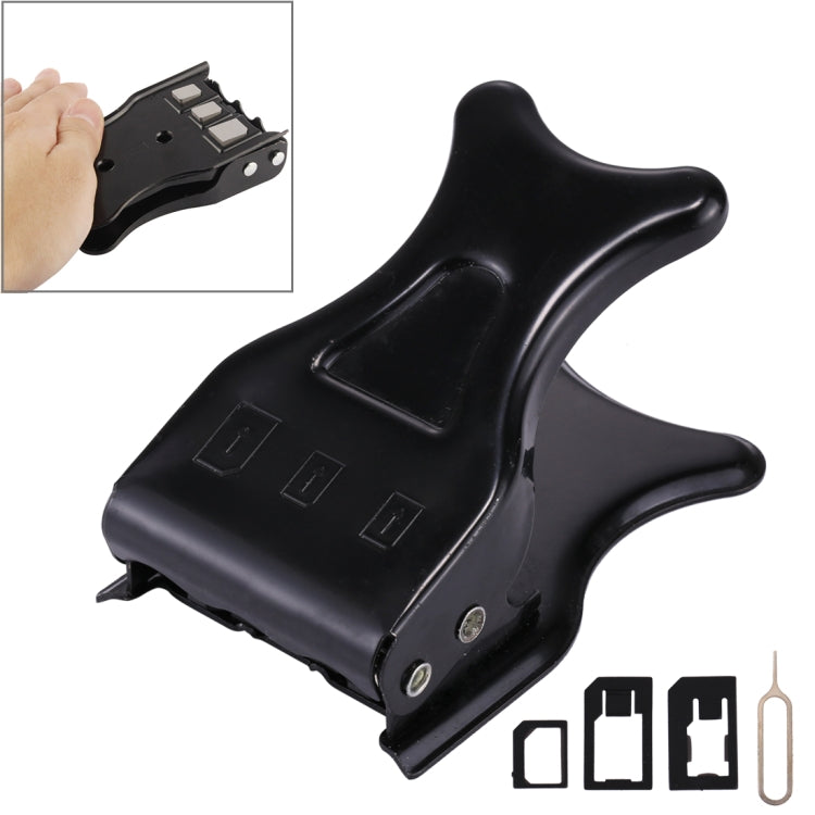 All in One Nano SIM Card & Micro SIM Card Cutter with SIM Card Tray / SIM Card Pin for iPhone 5 & 5C & 5S, iPhone 4 & 4S(Black)