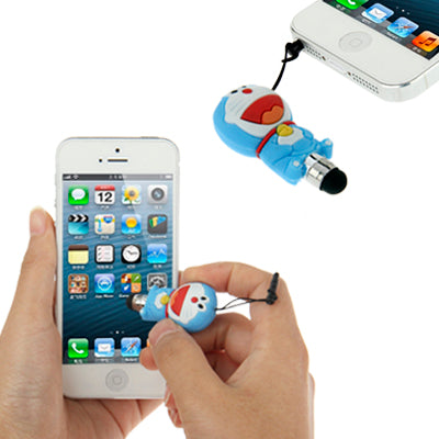 Doraemon Molding Touch Screen Stylus Touch Pen + Ear Cap 3.5mm Plug Anti-dust for iPhone 5 / iPhone 4 & 4S / iPad mini 1 / 2 / 3 / New iPad (iPad 3) / iPad 2 / iPad / iPod touch / Android Tablet(Blue)