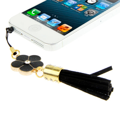 Diamond Flower with PU Chionanthus Petusus Style Ear Cap 3.5mm Plug Anti-dust for iPhone 5 / iPhone 4 & 4S / iPad mini 1 / 2 / 3 / New iPad (iPad 3) / iPad 2 / iPad / iPod touch