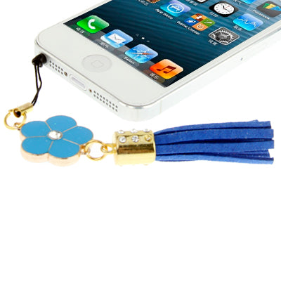 Diamond Flower with PU Chionanthus Petusus Style Ear Cap 3.5mm Plug Anti-dust for iPhone 5 / iPhone 4 & 4S / iPad mini 1 / 2 / 3 / New iPad (iPad 3) / iPad 2 / iPad / iPod touch