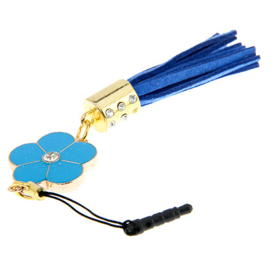 Diamond Flower with PU Chionanthus Petusus Style Ear Cap 3.5mm Plug Anti-dust for iPhone 5 / iPhone 4 & 4S / iPad mini 1 / 2 / 3 / New iPad (iPad 3) / iPad 2 / iPad / iPod touch