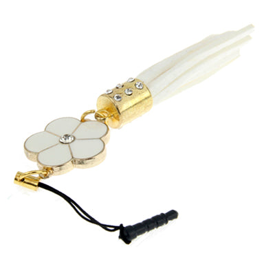 Diamond Flower with PU Chionanthus Petusus Style Ear Cap 3.5mm Plug Anti-dust for iPhone 5 / iPhone 4 & 4S / iPad mini 1 / 2 / 3 / New iPad (iPad 3) / iPad 2 / iPad / iPod touch