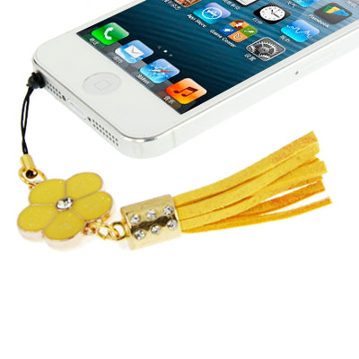 Diamond Flower with PU Chionanthus Petusus Style Ear Cap 3.5mm Plug Anti-dust for iPhone 5 / iPhone 4 & 4S / iPad mini 1 / 2 / 3 / New iPad (iPad 3) / iPad 2 / iPad / iPod touch