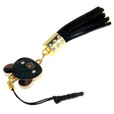 Bear Series with Diamond PU Chionanthus Petusus Style Ear Cap 3.5mm Plug Anti-dust