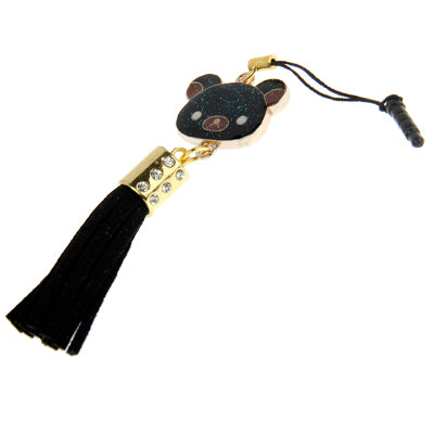Bear Series with Diamond PU Chionanthus Petusus Style Ear Cap 3.5mm Plug Anti-dust