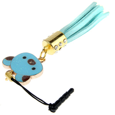 Bear Series with Diamond PU Chionanthus Petusus Style Ear Cap 3.5mm Plug Anti-dust
