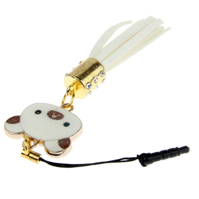 Bear Series with Diamond PU Chionanthus Petusus Style Ear Cap 3.5mm Plug Anti-dust