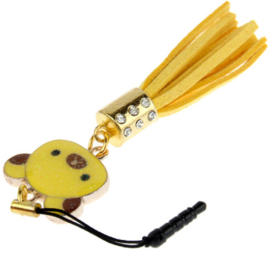 Bear Series with Diamond PU Chionanthus Petusus Style Ear Cap 3.5mm Plug Anti-dust