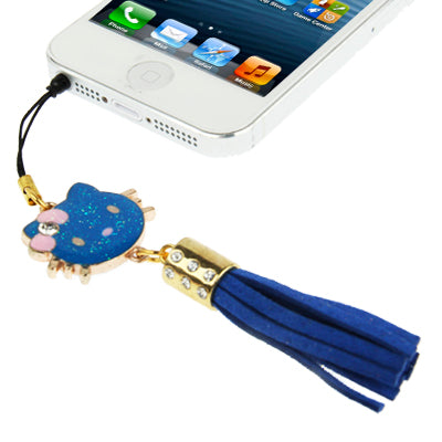 Hello Kitty Series with Diamond PU Chionanthus Petusus Style Ear Cap 3.5mm Plug Anti-dust
