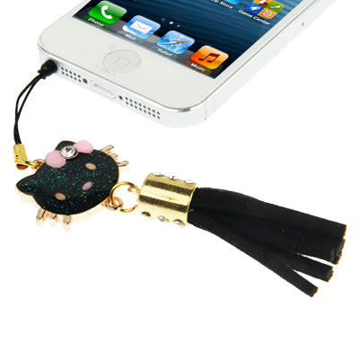 Hello Kitty Series with Diamond PU Chionanthus Petusus Style Ear Cap 3.5mm Plug Anti-dust