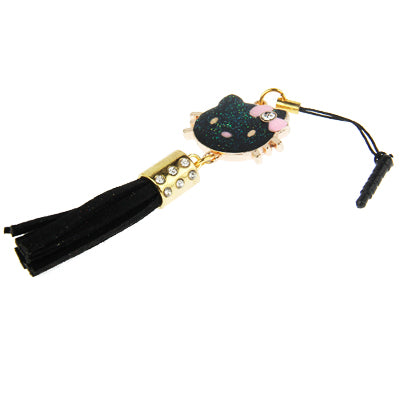 Hello Kitty Series with Diamond PU Chionanthus Petusus Style Ear Cap 3.5mm Plug Anti-dust