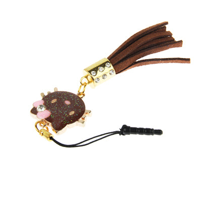 Hello Kitty Series with Diamond PU Chionanthus Petusus Style Ear Cap 3.5mm Plug Anti-dust