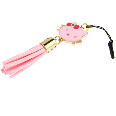 Hello Kitty Series with Diamond PU Chionanthus Petusus Style Ear Cap 3.5mm Plug Anti-dust
