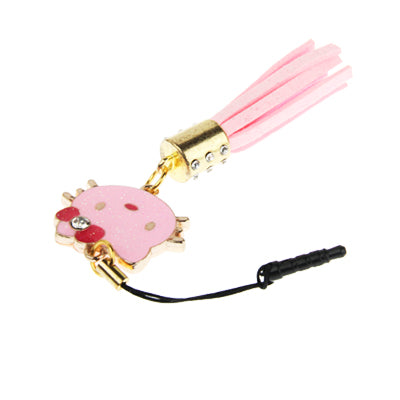 Hello Kitty Series with Diamond PU Chionanthus Petusus Style Ear Cap 3.5mm Plug Anti-dust