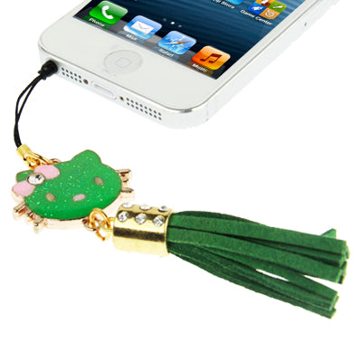 Hello Kitty Series with Diamond PU Chionanthus Petusus Style Ear Cap 3.5mm Plug Anti-dust