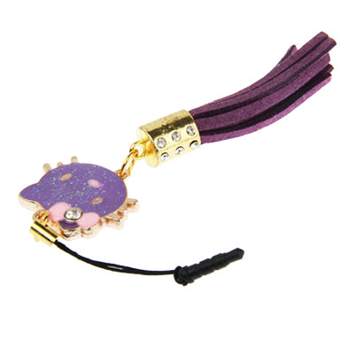 Hello Kitty Series with Diamond PU Chionanthus Petusus Style Ear Cap 3.5mm Plug Anti-dust