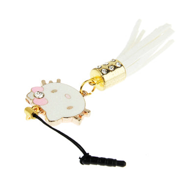 Hello Kitty Series with Diamond PU Chionanthus Petusus Style Ear Cap 3.5mm Plug Anti-dust