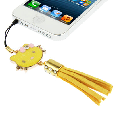 Hello Kitty Series with Diamond PU Chionanthus Petusus Style Ear Cap 3.5mm Plug Anti-dust