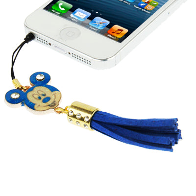 Mickey Series with Diamond PU Chionanthus Petusus Style Ear Cap 3.5mm Plug Anti-dust, For iPhone, iPad, Galaxy, Huawei, Xiaomi, HTC, Sony, Google, LG and Other Smartphones with 3.5mm Plug