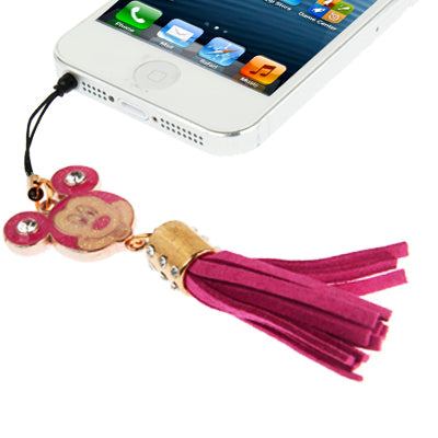 Mickey Series with Diamond PU Chionanthus Petusus Style Ear Cap 3.5mm Plug Anti-dust, For iPhone, iPad, Galaxy, Huawei, Xiaomi, HTC, Sony, Google, LG and Other Smartphones with 3.5mm Plug