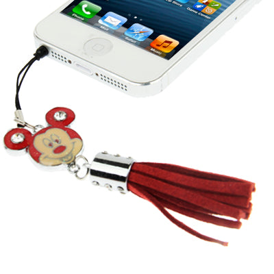 Mickey Series with Diamond PU Chionanthus Petusus Style Ear Cap 3.5mm Plug Anti-dust, For iPhone, iPad, Galaxy, Huawei, Xiaomi, HTC, Sony, Google, LG and Other Smartphones with 3.5mm Plug