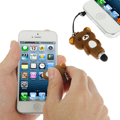 Rilakkuma Molding Touch Screen Stylus Touch Pen + Ear Cap 3.5mm Plug Anti-dust, For iPhone 5 / iPhone 4 & 4S / iPad mini 1 / 2 / 3 / New iPad (iPad 3) / iPad 2 / iPad / iPod touch / Android Tablet(Brown)