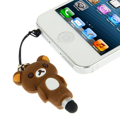 Rilakkuma Molding Touch Screen Stylus Touch Pen + Ear Cap 3.5mm Plug Anti-dust, For iPhone 5 / iPhone 4 & 4S / iPad mini 1 / 2 / 3 / New iPad (iPad 3) / iPad 2 / iPad / iPod touch / Android Tablet(Brown)