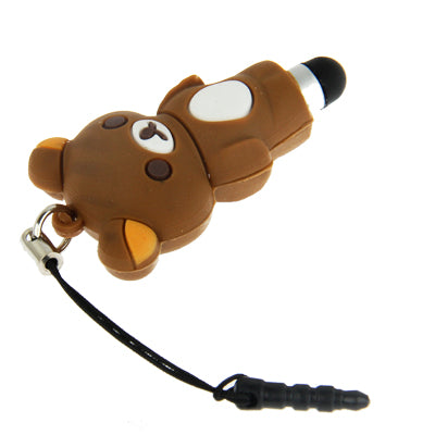 Rilakkuma Molding Touch Screen Stylus Touch Pen + Ear Cap 3.5mm Plug Anti-dust, For iPhone 5 / iPhone 4 & 4S / iPad mini 1 / 2 / 3 / New iPad (iPad 3) / iPad 2 / iPad / iPod touch / Android Tablet(Brown)