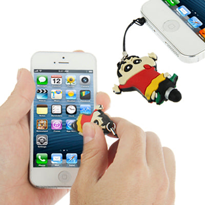 Crayon Shin-chan Molding Touch Screen Stylus Touch Pen + Ear Cap 3.5mm Plug Anti-dust, For iPhone 5 / iPhone 4 & 4S / iPad mini 1 / 2 / 3 / New iPad (iPad 3) / iPad 2 / iPad / iPod touch / Android Tablet