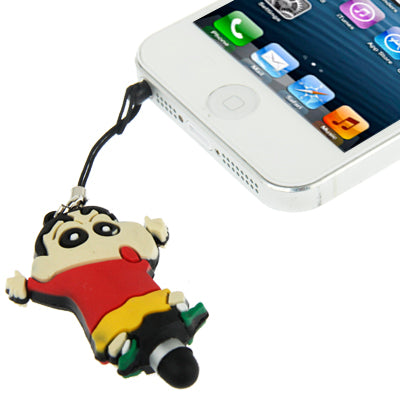 Crayon Shin-chan Molding Touch Screen Stylus Touch Pen + Ear Cap 3.5mm Plug Anti-dust, For iPhone 5 / iPhone 4 & 4S / iPad mini 1 / 2 / 3 / New iPad (iPad 3) / iPad 2 / iPad / iPod touch / Android Tablet