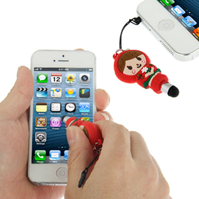 Red Riding Hood Molding Touch Screen Stylus Touch Pen + Ear Cap 3.5mm Plug Anti-dust, For iPhone 5 / iPhone 4 & 4S / iPad mini 1 / 2 / 3 / New iPad (iPad 3) / iPad 2 / iPad / iPod touch / Android Tablet(Red)