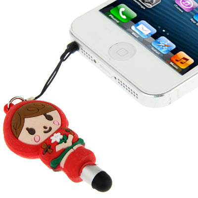 Red Riding Hood Molding Touch Screen Stylus Touch Pen + Ear Cap 3.5mm Plug Anti-dust, For iPhone 5 / iPhone 4 & 4S / iPad mini 1 / 2 / 3 / New iPad (iPad 3) / iPad 2 / iPad / iPod touch / Android Tablet(Red)