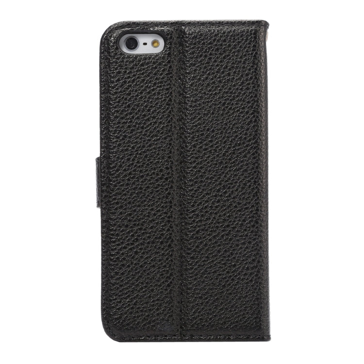 Litchi Texture Horizontal Flip Magnetic Snap Leather Case with Adjustable Holder & Card Slots & Photo Frame & Wallet & Lanyard for iPhone 5 & 5s & SE & SE