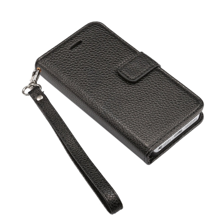Litchi Texture Horizontal Flip Magnetic Snap Leather Case with Adjustable Holder & Card Slots & Photo Frame & Wallet & Lanyard for iPhone 5 & 5s & SE & SE