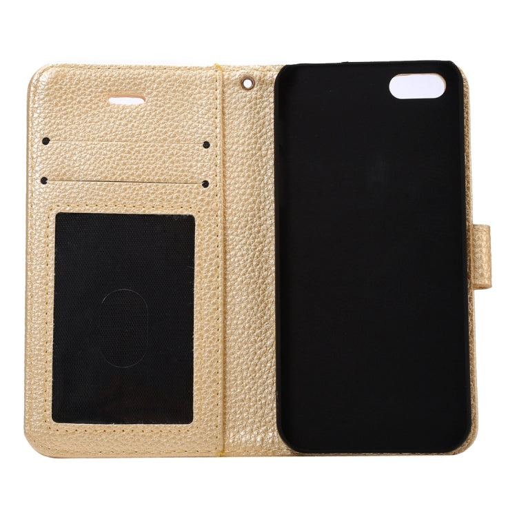 Litchi Texture Horizontal Flip Magnetic Snap Leather Case with Adjustable Holder & Card Slots & Photo Frame & Wallet & Lanyard for iPhone 5 & 5s & SE & SE