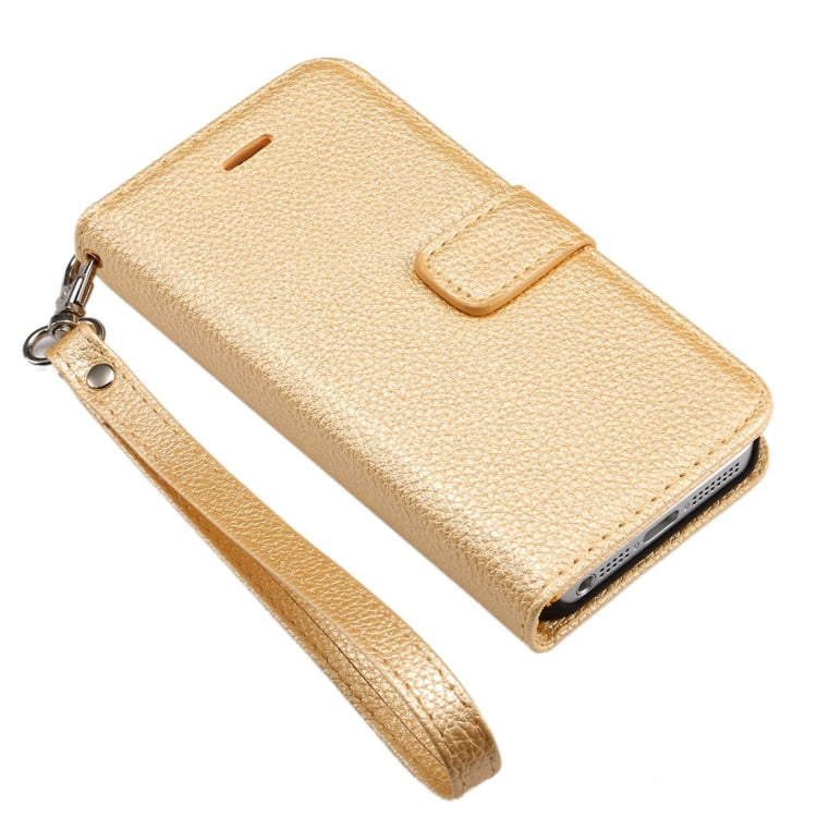 Litchi Texture Horizontal Flip Magnetic Snap Leather Case with Adjustable Holder & Card Slots & Photo Frame & Wallet & Lanyard for iPhone 5 & 5s & SE & SE
