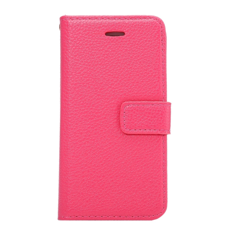 Litchi Texture Horizontal Flip Magnetic Snap Leather Case with Adjustable Holder & Card Slots & Photo Frame & Wallet & Lanyard for iPhone 5 & 5s & SE & SE