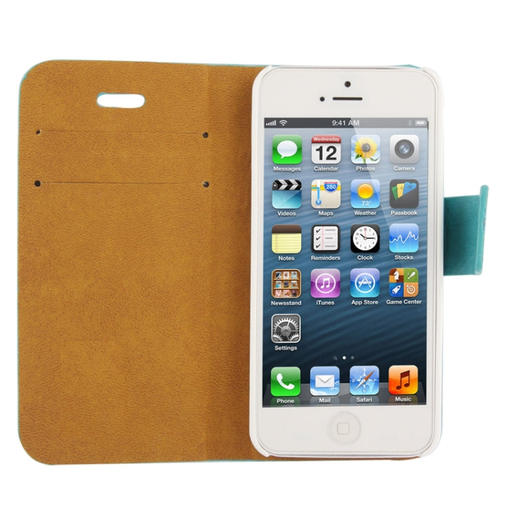 2-color Fine Sheepskin Texture Flip  Leather Case with Credit Card Slots & Holder for iPhone 5 & 5s & SE & SE