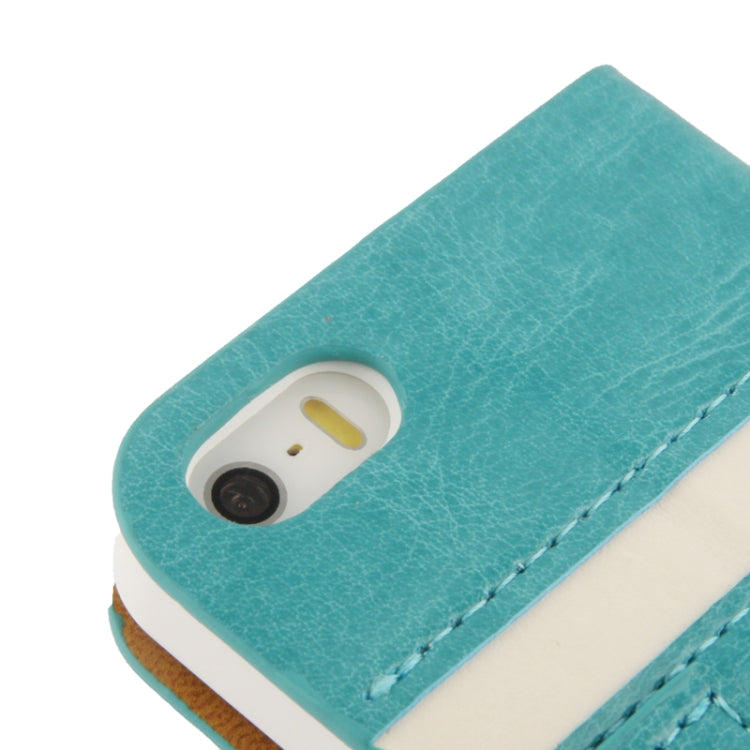2-color Fine Sheepskin Texture Flip  Leather Case with Credit Card Slots & Holder for iPhone 5 & 5s & SE & SE
